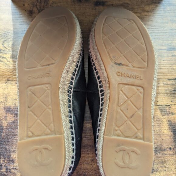 CHANEL black lambskin espadrilles size 40 - Picture 11 of 14